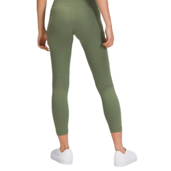 Lululemon Wunder Train Leggings High Rise Tight 25" Green Twill Size 20 - Picture 2 of 11